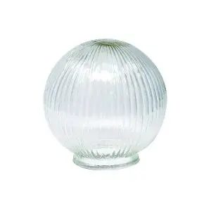6" Glass Globe - Clear Ribbed