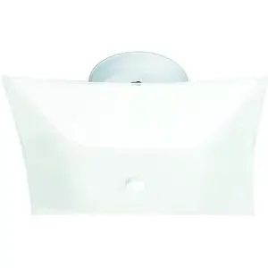 12" 2 Light Square Glass Fixture - White
