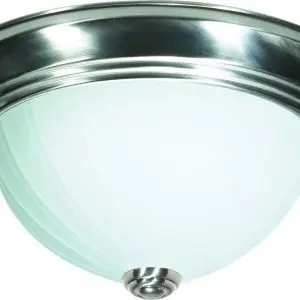 11" Flush 2 Light Frosted Glass - Brushed Nickel