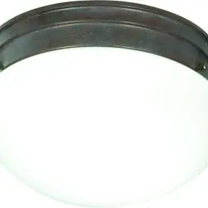 10" 1 Light Mushroom White Glass - Old Bronze