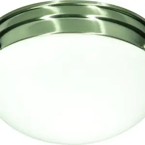 10" 1 Light Mushroom White Glass - Brushed Nickel