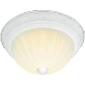 13" Flush 2 Light Frosted Glass - White