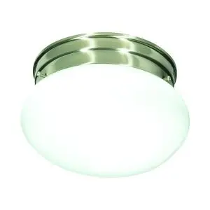 8" 1 Light Mushroom White Glass - White