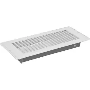 4" x 10" Floor Register - White