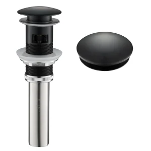 Metal Lavatory Pop-Up Drain W/ Overflow - Matte Black