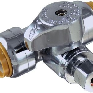 1/2" X 1/2" X 1/4" Compression Tee Stop Valve-Brass